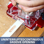 LinkMejor Adjustable 2 in 1 Invisible Fastener Slotting Bracket Mortising Jig Wood Trimmer Router Tool Drawer Handle Punching Template
