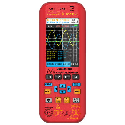 LinkMejor O9 2*50MHZ Dual Channel 3in1 Oscilloscope Multimeter Signal Source 3.98inch TFT Display Oscope Meter Handheld Oscilloscope 250MSa/s Sampling Rate with Waveform Save and View Function