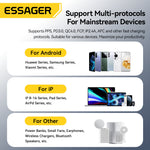 [GaN Tech] ESSAGER ES-CD45 PD33W 2-Port USB PD Charger USB-A+USB-C PD3.0 QC4.0 AFC FCP PPS iP2.4A Fast Charging Digital Display Wall Charger Adapter EU Plug for iPhone 16 16 Pro 15 14 13 Pro Max for Xiaomi 15pro for Samsung Galaxy Z Flip6