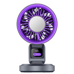 Tevorex 10W Portable Desktop Circulating Fan 7-Blades 100 Levels Wind Adjustable Quiet Operation Long Battery Rechargeable Wall-Mounted Mini Cooling Fan with LED Digital Display for Home Office