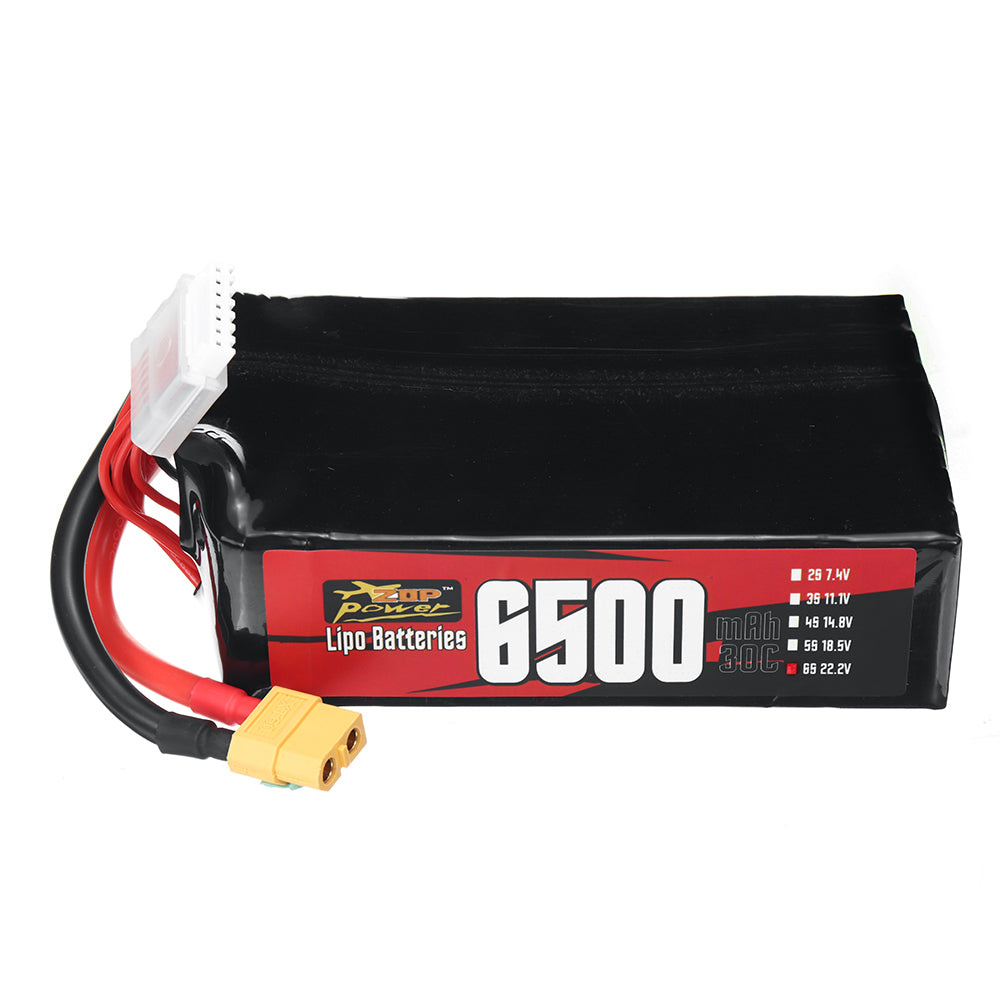 LinkMejor 6S 22.2V 6500mAh 30C 144.3Wh LiPo Battery XT60 Plug for RC Drone FPV Racing