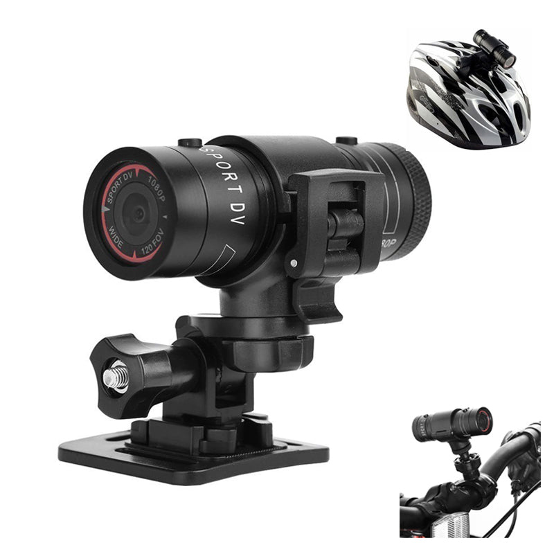 LinkMejor 1080P Bicycle Helmet Camera 120° Wide Angle Bicycle Sports Camera IPX6 Waterproof Mini Motorcycle Helmet Camera Car Video Recorder Outdoor DV Video Camera