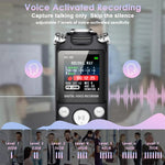 1.44-inch Screen Digital Voice Recorder with Voice Activation 48H Recording 35H Playback 16GB 32GB Dual MIC Noise Reduction for Lecture Meeting Interviewing