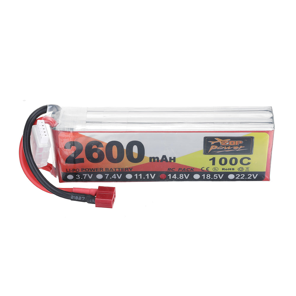 LinkMejor Power 14.8V 2600mAh 100C 4S LiPo Battery T Plug for RC Car