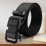 120cm Automatic Buckle Men Belt Lightweight Wear-Resistant Adjustable Nylon Webbing Strap for Outdoor Work Belt