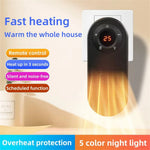 Tevorex Wall-Mounted Desktop Heater with 5-Color Night Light, Fast Heating & LCD Display, 2 Gears Adjustment Timer Heater for Home Office
