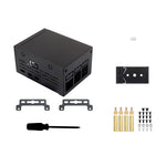 Industrial Metal Case for Raspberry Pi 5/5B Large Space Protective Enclosure Compatible with Expansion Board Enhanced Connectivity Ventilation Slots Wall Mount DIN Rail Mount