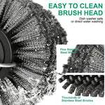 Tevorex Multifunctional Cordless Electric Grill Brush 3 Speeds Adjustable 180° Rotation 360° Guard 2600mAh Long Battery IPX7 Waterproof Rechargeable BBQ Grill Brush for Kitchen Camping Cleaning
