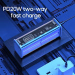 K32 100W 10000mAh/20000mAh Transparent Power Bank LED Display External Battery Power Supply with 2 Input & 3 Output Support PD/QC/AFC/SCP Fast Charging for iPhone 16 16 Pro 15 14 13 Pro Max for Xiaomi 15pro for Samsung Galaxy S25 Ultra