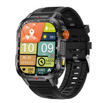 LinkMejor V35 2.01-inch HD Screen LED Flashlight 1100mAh Massive Battery Compass Voice Assistant bluetooth Call Heart Rate Blood Oxygen Monitor Sleep Monitoring Multi-sport Modes IP68 Waterproof Smart Watch