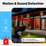 LinkMejor W40 WIFI Smart Window Glass Camera 3MP HD Full Color Night Vision Motion Two-Way Audio Anti-Glare Bluetooth Household Surveillance Camera for Indoor Outdoor