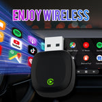 LinkMejor Mini 2-in-1 Wired to Wireless CarPlay Adapter /Android Auto Adapter Plug & Play Dual Band WiFi