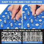 Twist-On Metal Nut & Bolt Thread Checker Set 21 Inch & 17 Metric Sizes Easy Sorting & Identification Gauge for Nuts and Bolts