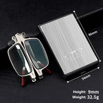 2 in 1 Portable Folding Reading Glasses with Metal Glasses Case Mobile Phone Holder HD Anti-Fatigue Anti-blue Light Presbyopic Glasses