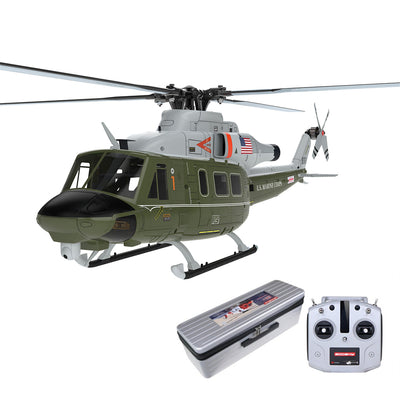 Goosky Grey+Green Legend E2 GPS 2.4G 6CH UH-1Y TOF Altitude Hold Dual Brushless Direct Drive Motor 1:35 Scale RC Helicopter BNF / RTF with GTS Flight Control System Carrying Case