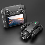 LinkMejor M7 WiFi FPV with 5.6inch LCD Screen Controller HD Dual Camera Servo Gimbal Optical Flow Positioning Brushless Foldable RC Drone Quadcopter RTF