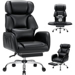 HOFFREE Criss Cross Office Chair with Footrest and  Adjustable Armrests & Headrest 90°-135° Back Adjustable Wide Seat Comfy Desk Ergonomic Office Chair