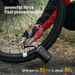 LinkMejor A5S 100 PSI Mini Electric Air Pump Portable Fast Inflation Bike Air Pump with Schrader/Presta Digital Screen Display Road MTB Tire Inflator