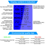JD-3002 Air Quality Detector CO2 HCHO TVOC Temperature Humidity Measuring Device CO2 Meter Multifunctional Air Quality Analyzer
