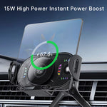 X10 15W Fast Wireless Car Charger Mount Foldable Rotating Phone Holder for Air Vent & Dashboard Compatible with Foldable Flat Screen Phones