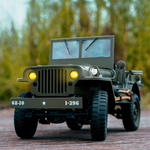LinkMejor C8815 RTR 1/10 2.4G 4WD RC Car Willys Military Truck Off-Road Climbing LED Light Optional Winch Canopy Metal Frame Rock Crawler Full Proportional Vehicles Models Toys