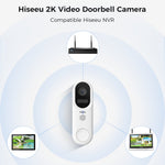 Hiseeu DB04 4MP 2K HD WiFi Doorbell Camera IR Night Vision Motion Sensor Two Way Audio 2.4G 5G Wireless Smart Video Doorbell for Home Security