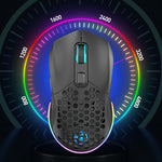 LinkMejor T28 Dual Mode Wireless Mouse Hollow Design 800-4800DPI RGB Backlight 600mAh Rechargeable 2.4G/bluetooth Gamer Mice