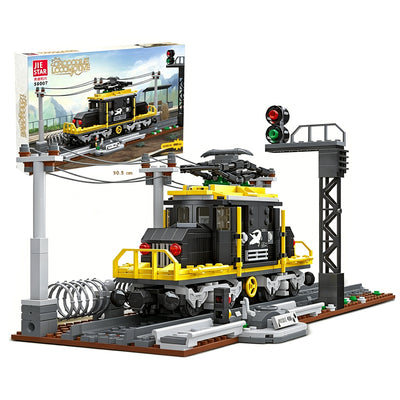 LinkMejor 59007 59008 59009 Crocodile Locomotive Steam Train Snowpiercer Western Train Railway Toys Building Block Brick Assembly Kit Kids Christmas Gift
