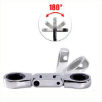 5-Piece Flex-Head Stubby Ratcheting Combination Wrench Set Mini Wrench Set Double Box End Flex-Head Mini Spanner Set