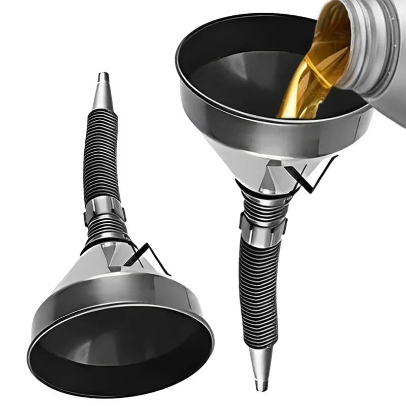 Engine Refueling Funnel Oil Filling Strainer Car Motorcycle Extension Pipe Hose Funnels Tool with Oil Filter Mesh