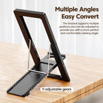 LinkMejor TQ-ZJ07 Multi Angles Adjustable Desktop Phone Holder Stand 4mm Ultra Thin Foldable Card Design 11 Gears Positions for 4-6.7 Inch Smartphones Anti Slip Silicone Pad