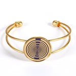 LinkMejor Polarized Disc Bracelet Multi-wave Oscillator Energy Necklace Pure Copper Gold-plated Jewelry Regulates Cell Frequency