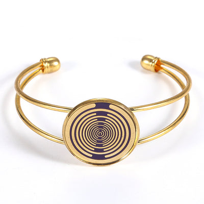 LinkMejor Polarized Disc Bracelet Multi-wave Oscillator Energy Necklace Pure Copper Gold-plated Jewelry Regulates Cell Frequency