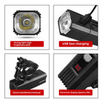 LinkMejor LED High Brightness Long-range Bicycle Headlight IPX4 Waterproof USB Charging 3 Light Modes Bike Front Light for MTB Night Riding Safety