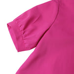 LinkMejor Women's Dresses Summer Vintage Casual Lantern Sleeve Ruffled Trim Square Neck Loose Solid Dress