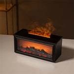 Tevorex Fireplace Aromatherapy Machine 3D Simulation Flame Ambient Light Small Household Wood Grain Air Humidifier Fireplace