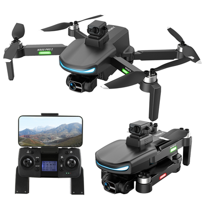 LinkMejor N800 PRO 2 GPS 5G WiFi FPV with 4K ESC HD Dual Camera 3-Axis Mechanical Stabilization Gimbal 360° Obstacle Avoidance Brushless Foldable RC Drone Quadcopter RTF