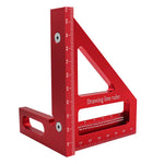 Carpenter Square Aluminum Miter Triangle Hole Ruler Woodworking Square Protractor 3D Multi Angle 45 90 Degree Layout Measuring Tool