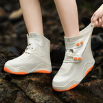 LinkMejor 1Pair Bicycle Protective Gear Waterproof Non-slip Shoe Covers Easy Double Buckle Design Outdoor Reusable Overshoes Elastic Rain Boots Unisex