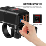 Motorcycle Charger SAE to USB Adapter Dual USB Fast Charger 12V Voltmeter with On/Off Power Switch for Phone GPS Tablet