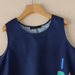 LinkMejor Women Holiday Fashion Round Neck Graphic Printed Tanks Casual Crew Neck A-Line Vests Tops