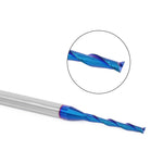 LinkMejor 6.35mm 1/4" Shank Solid Carbide Bit Up Cut Flush Trim Bit Down Cutter Compression Flush Trim Bit Router Bit Nano Blue Coated