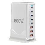 [GaN Tech]LinkMejor YMX-600W 600W 8-Port USB PD Charger 5USB-C+3USB-A QC PD3.1 Fast Charging Desktop Charging Station EU Plug US Plug for iPhone 16 15 Plus 14 13 12 Pro for Huawei Mate XT for Xiaomi 15pro for Oppo A5 Pro