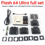 Flash 64 Ultra Box Universal Chip Programmer NAND/UFS/eMMC/EEPROM/SPI NOR Support eMMC 4-In-1 UFS BGA153/254/297 ISP Adapters