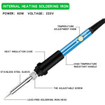 220V 60W 200℃-450 ℃ Plastic and Aluminum Alloy Adjustable Temperature Welding Iron Set