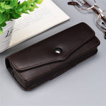 Hasp Reading Glasses Case Hung On the Belt Leather Waistpack Sunglasses Storage Box for Everyday Use