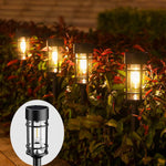 Elfeland Solar Tungsten Filament Lawn Light 21.5" Tall LED Garden Spike Lamp IP65 Waterproof Rechargeable Solar Pathway Lighting