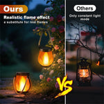IPRee Camping Light Solar Flame Lights USB Rechargeable IPX4 Waterproof  1500mAh Hanging Lantern Outdoor Garden Light