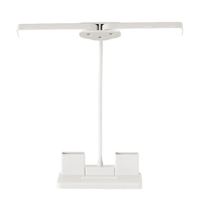 Elfeland Multifunctional Dual-Head LED Desk Lamp 3 Color Temperatures Adjustable Type-C Reading Light with Pen Holder