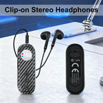 LinkMejor Q26 2-In-1 Wireless Lavalier Earphone Car bluetooth 5.4 Receiver Adapter Stereo Sound LED Digital Display Clips-on External Headphone